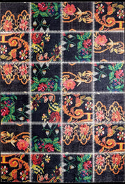 Çok Renkli Klasik Çiçekli Patchwork Halı