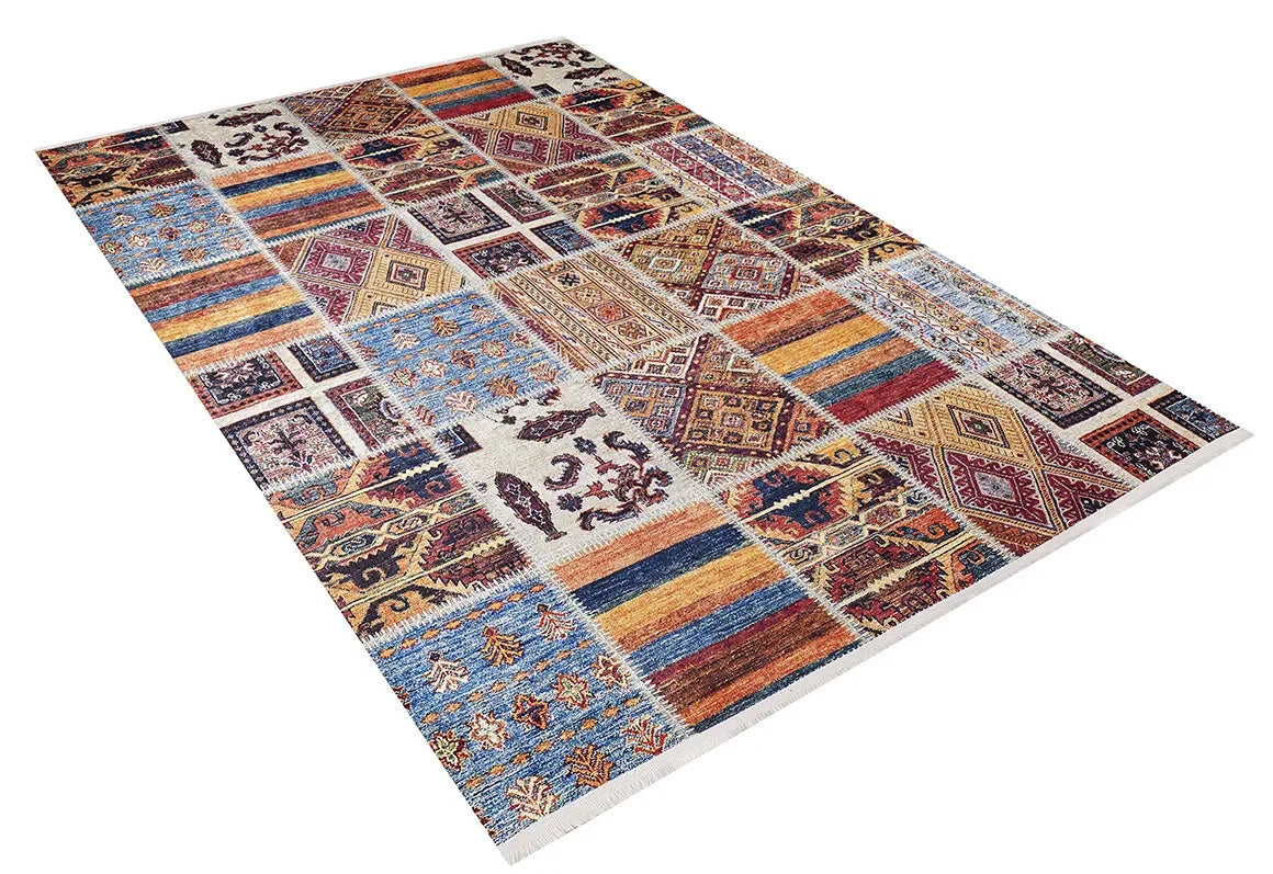 Çok Renkli Otantik Kilim Patchwork Halı