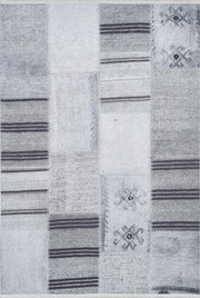Gri Ton Sür Ton Patchwork Halı