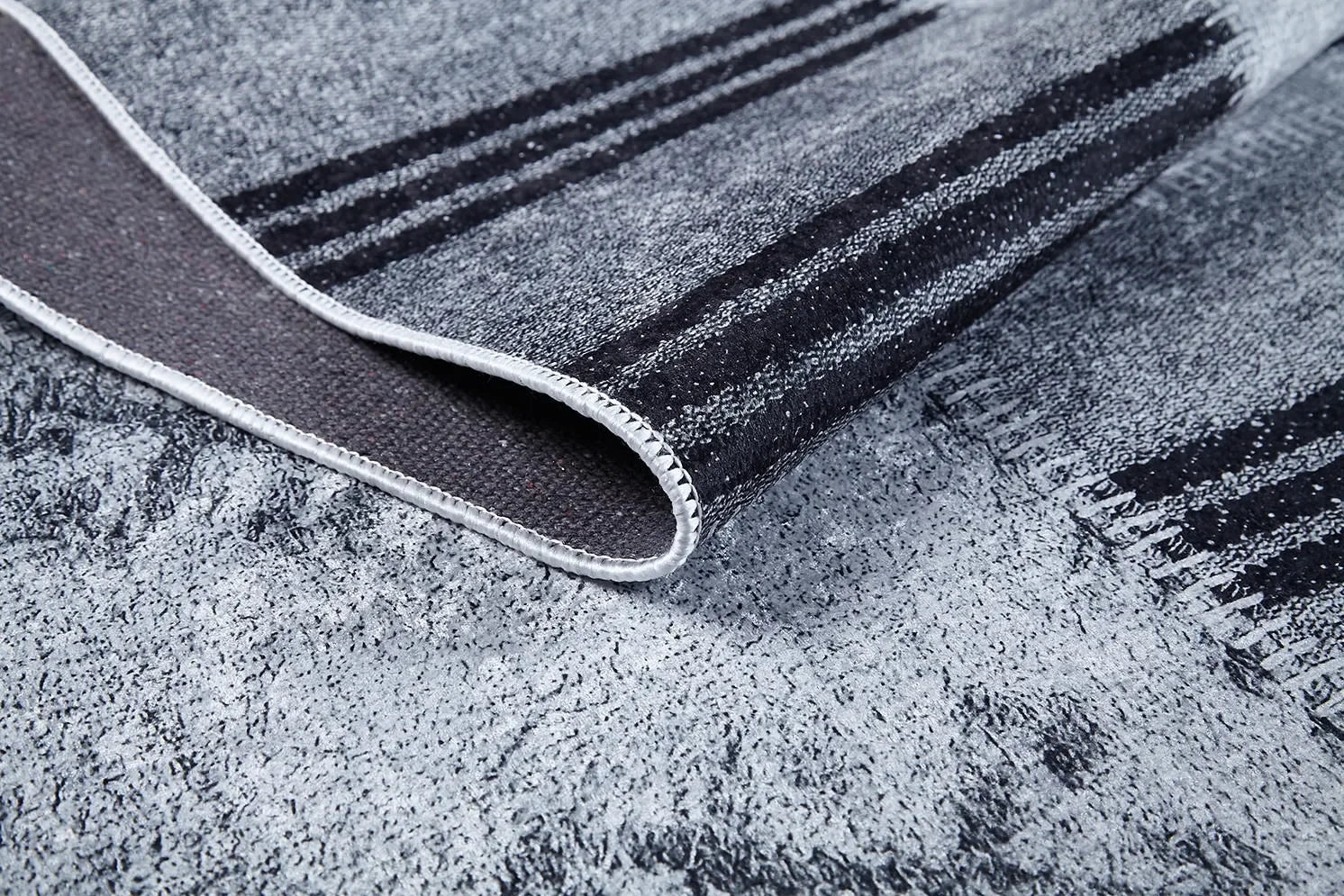 Gri Ton Sür Ton Patchwork Halı