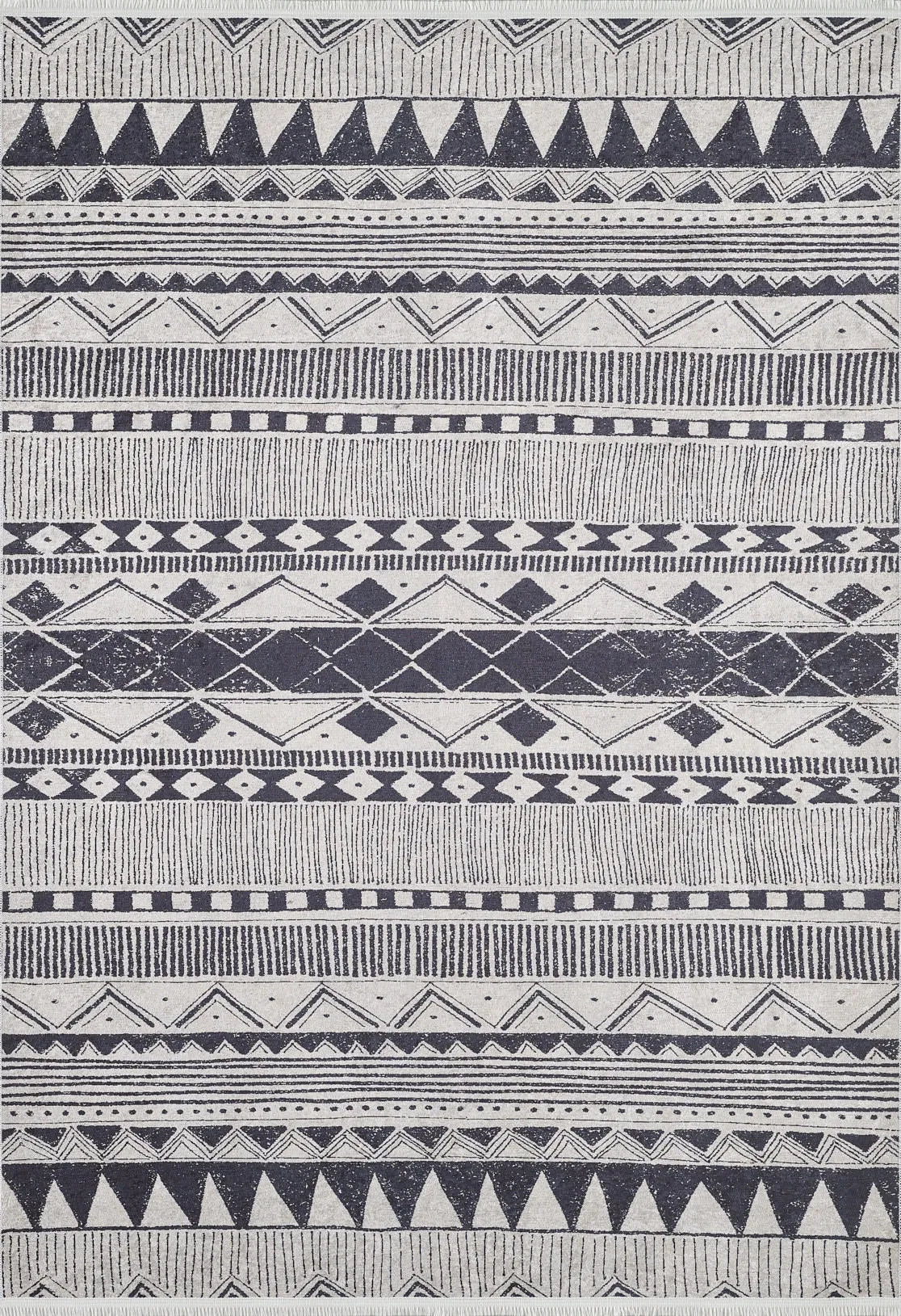 Pale Pink Cream Beige Geometric Patterned Kilim Rug