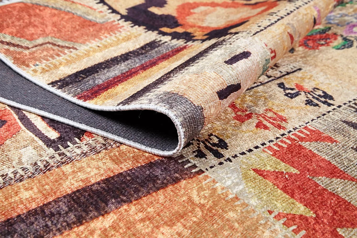 Bej Toprak Tonları Patchwork Halı