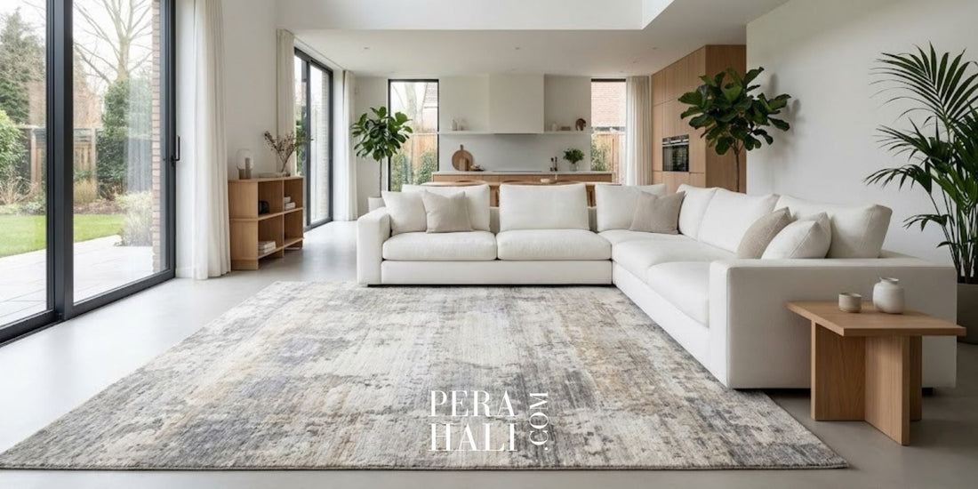 Beyaz Koltuk ile Uyumlu Halı Renkleri Ferah ve Modern Bir Dekorasyon