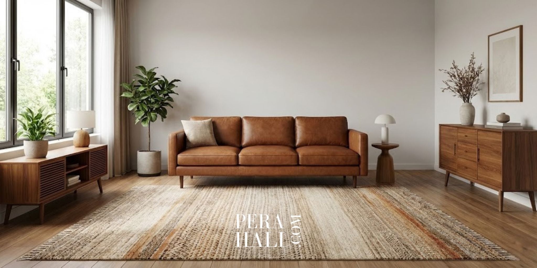 Kahverengi Koltuk için Halı Seçimi Doğal ve Sıcak Tonlarda 7 Öneri