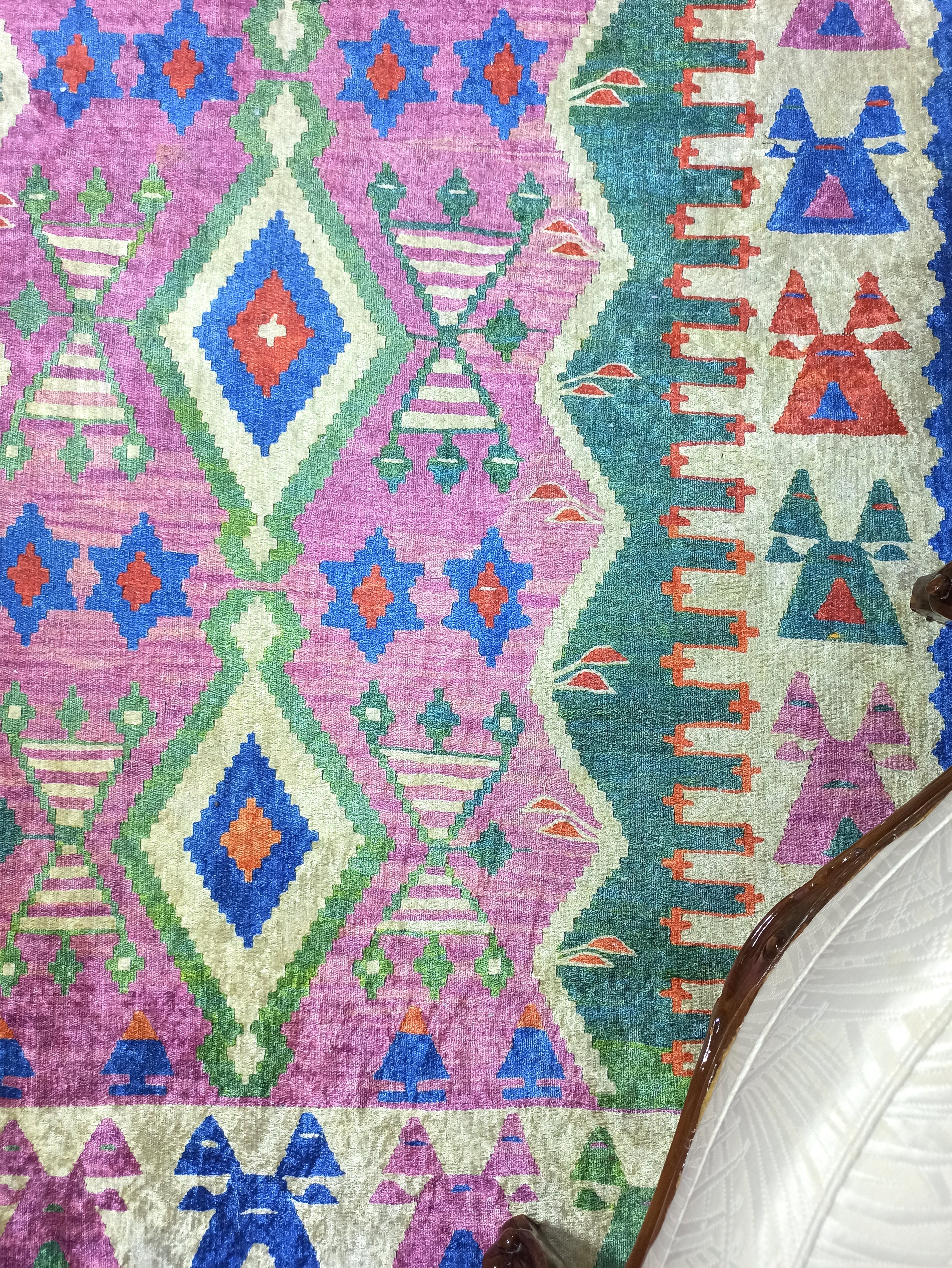 Kilim Tarzı Çok Renkli Modern Bohem Halı - Pera Halı