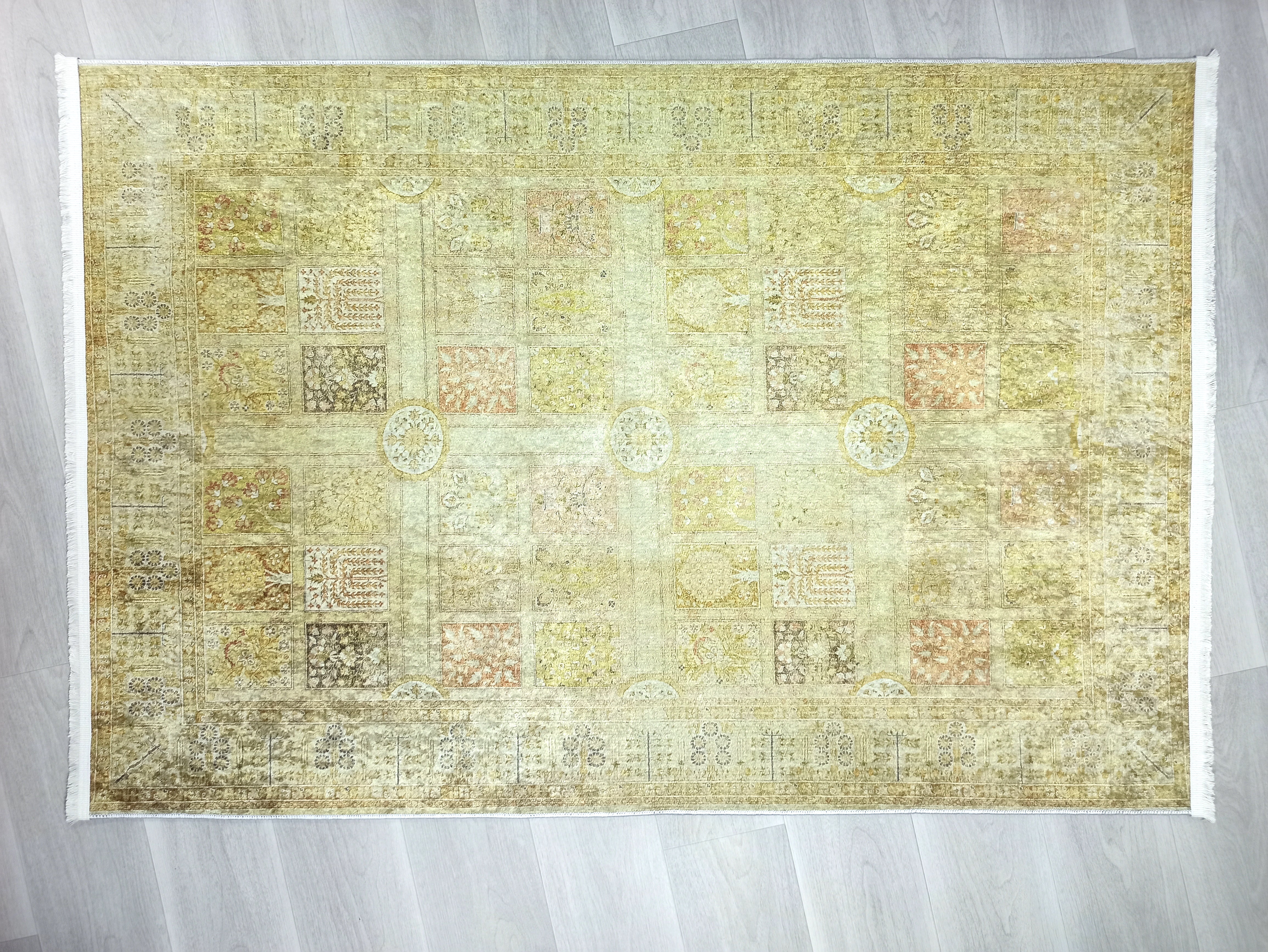 Sarı & Yeşil Vintage Koridor Halısı - Pera Halı