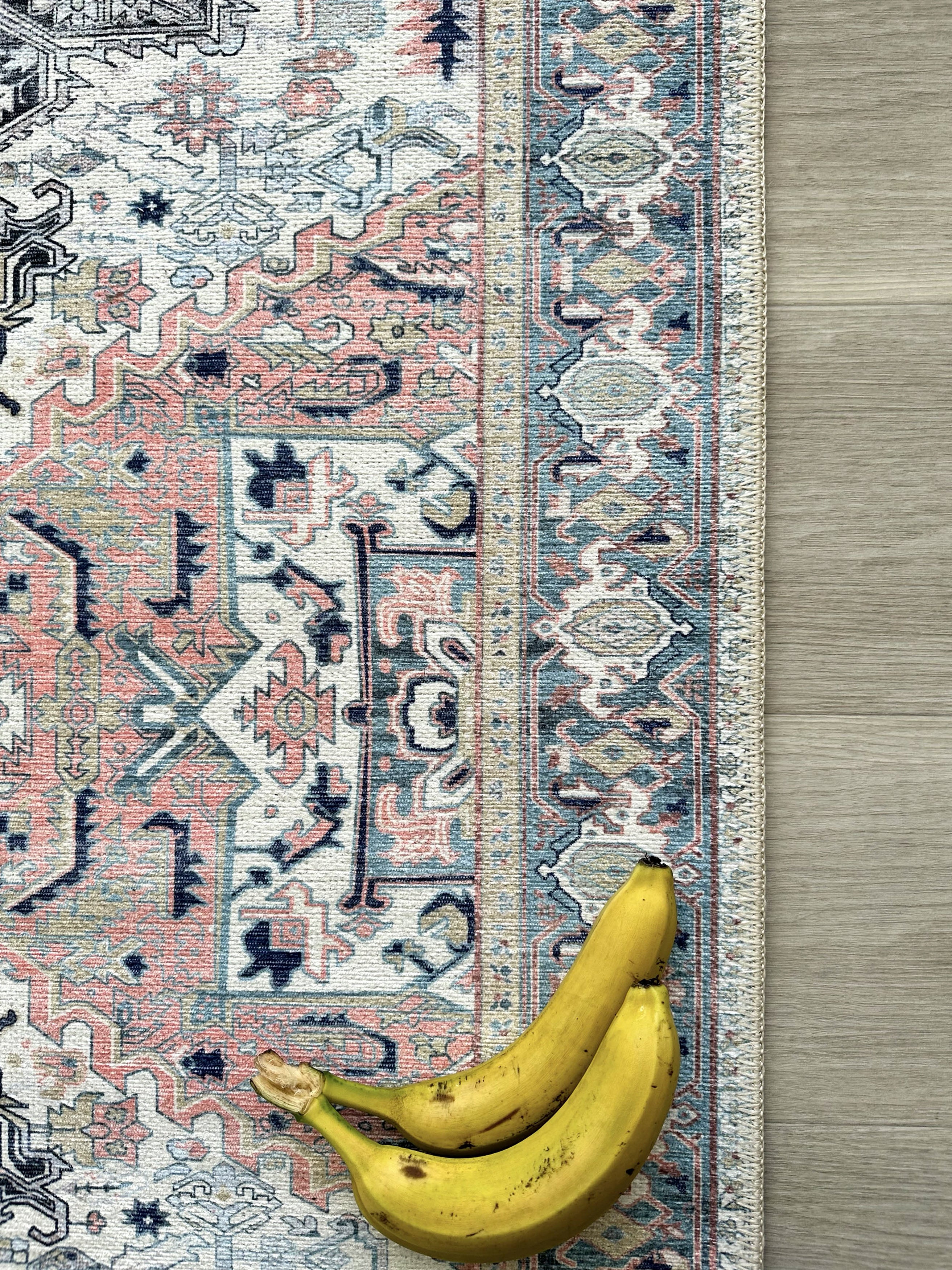 Uşak Blue Red Vintage Kilim Carpet