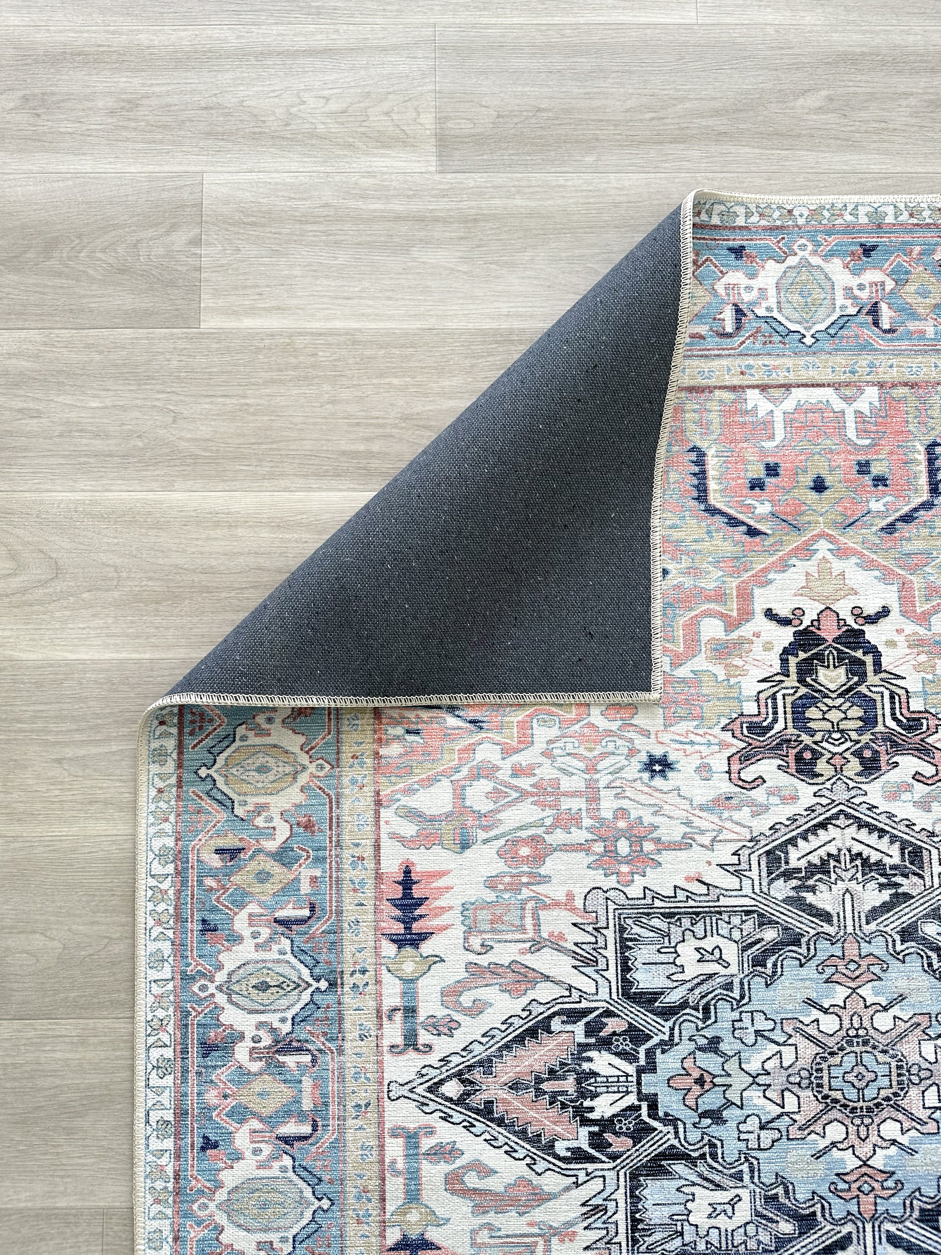 Uşak Blue Red Vintage Kilim Carpet