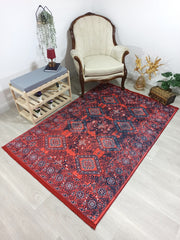 Kırmızı Uşak Vintage Tarzı Koridor Halısı - OUTLET - 947OU