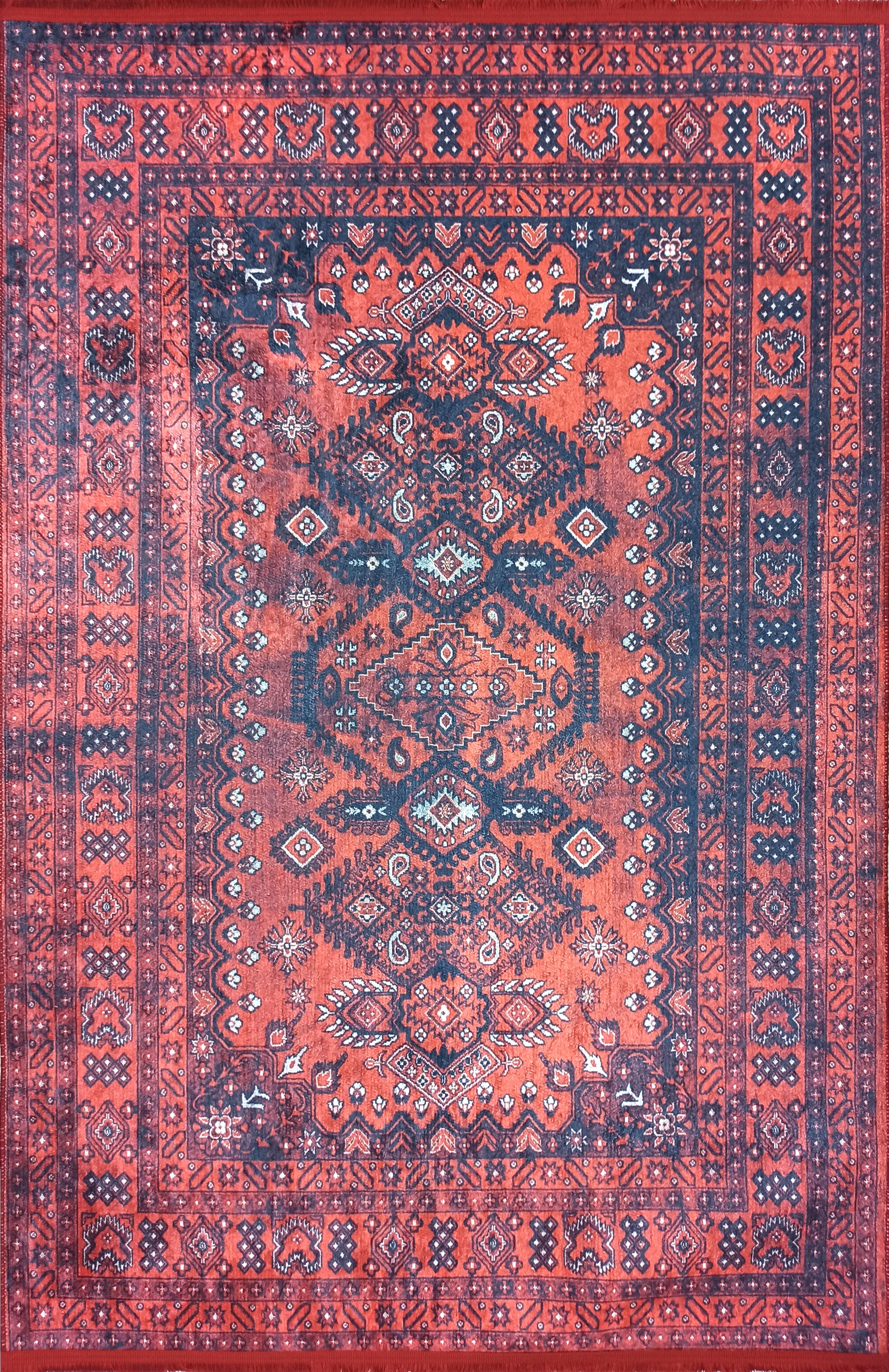 Uşak Medaillon Burgunderroter Teppich