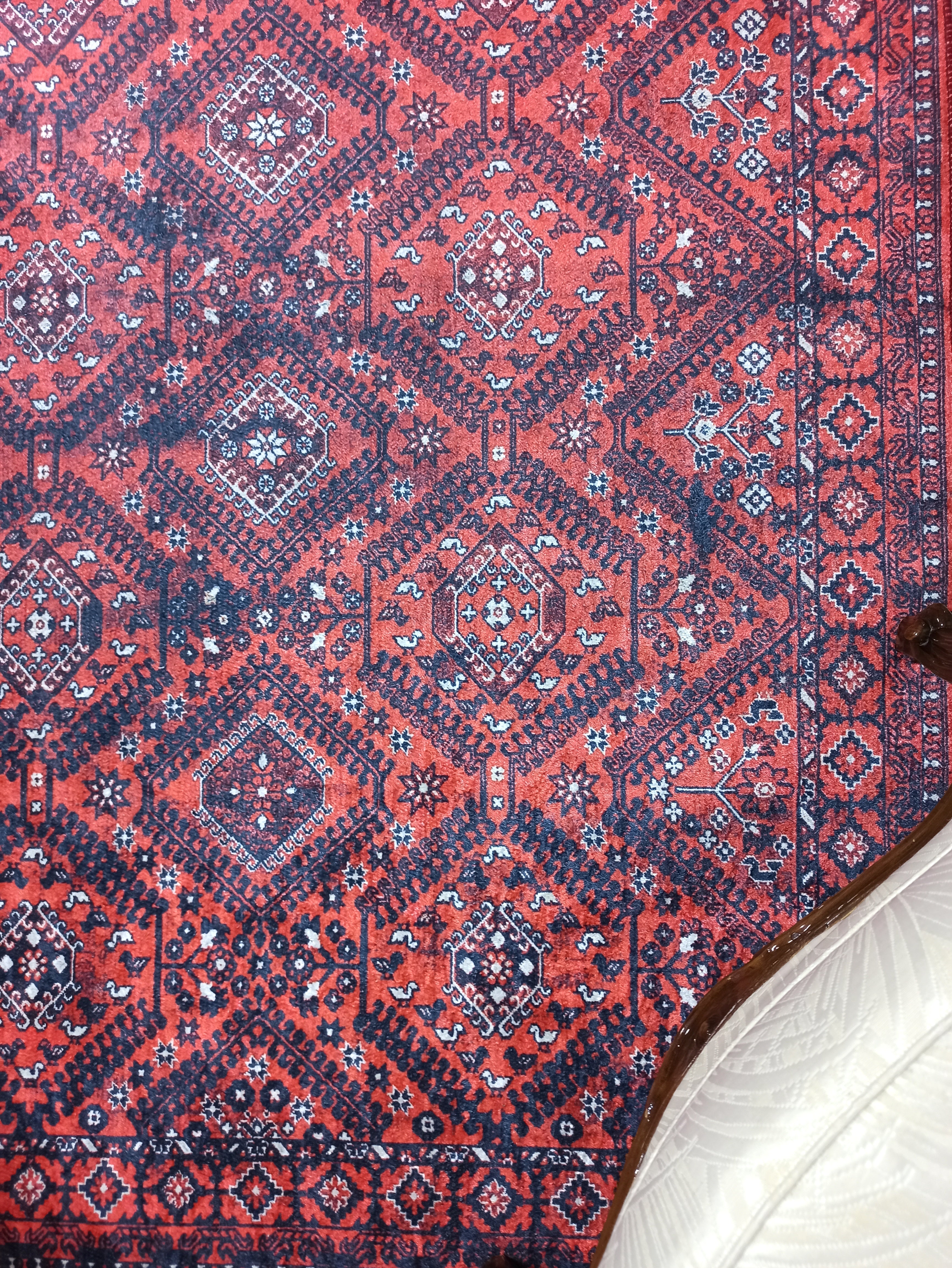 Blassrosa, cremebeige, geometrisch gemusterter Kelim-Teppich