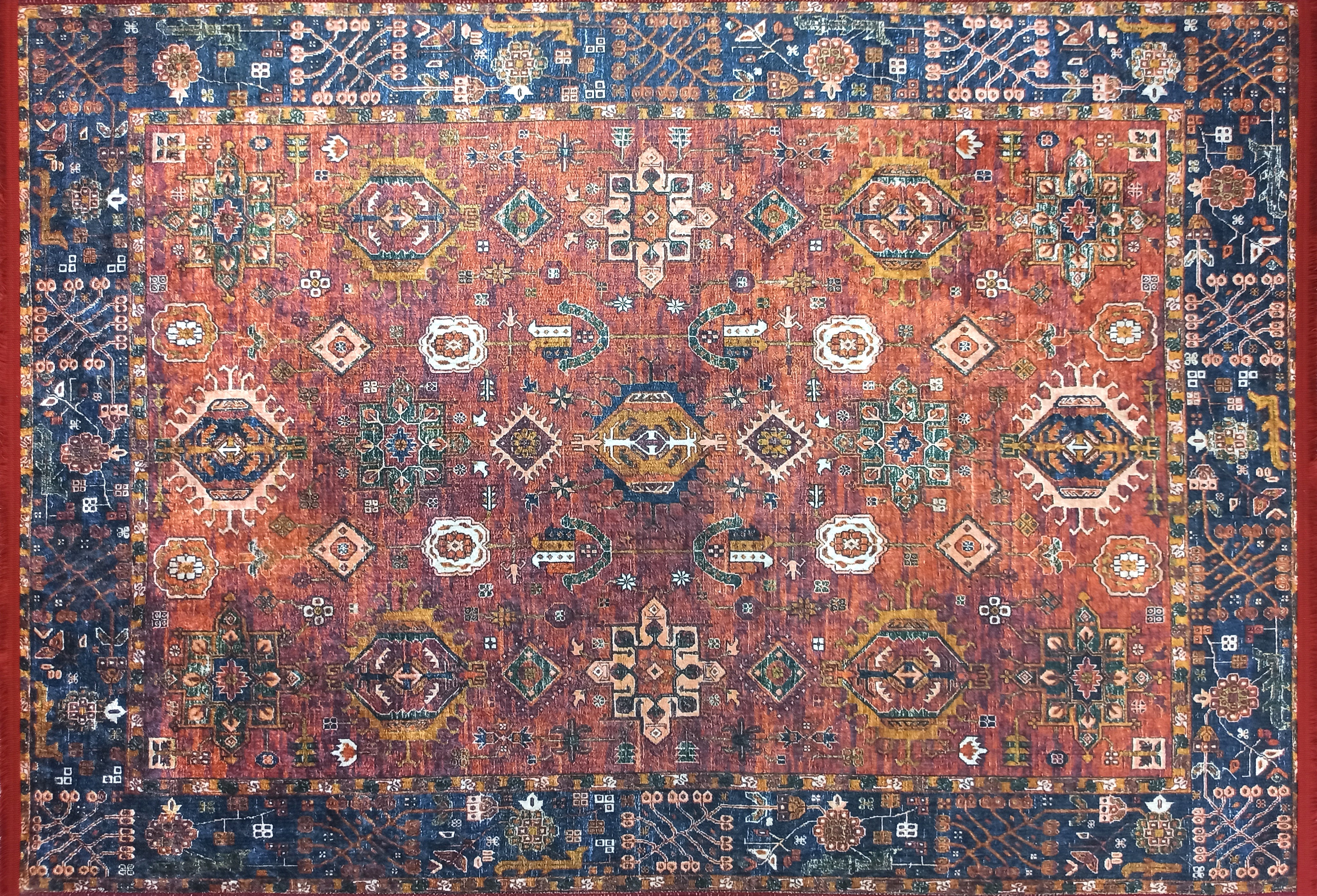 Kırmızı Uşak Vintage Anitk Halı - Pera Halı