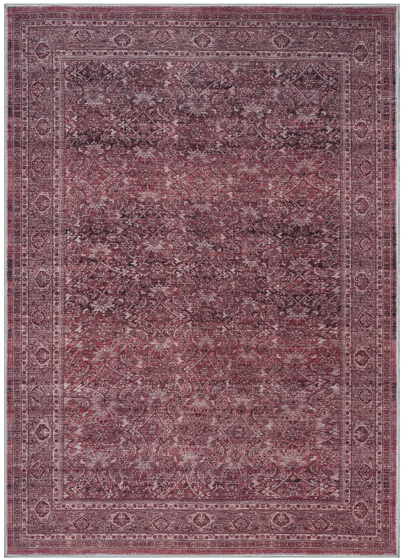 Uşak Blau-Roter Vintage-Kelim-Teppich