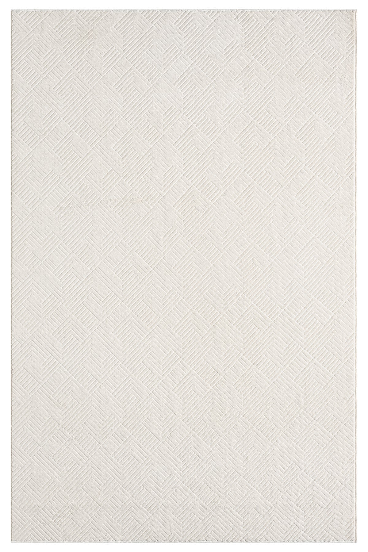 Ekru Zikzak Chevron Elmas Desen Modern Halı