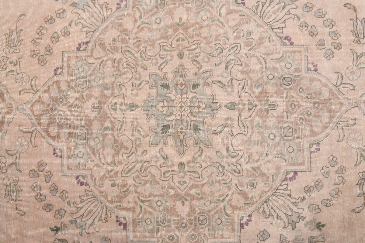 El yapımı vintage halı 290x384 cm oryantal desenli yün - desen detayı
