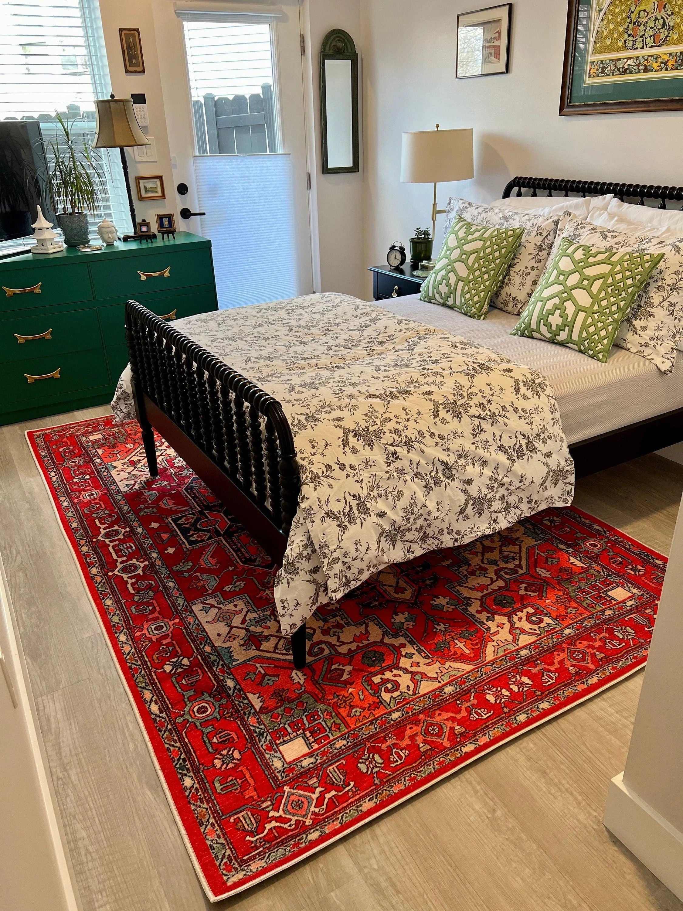 Eskitme Madalyon Desenli Kiremit ve Lacivert Vintage Salon Halısı - OUTLET - 11428OU