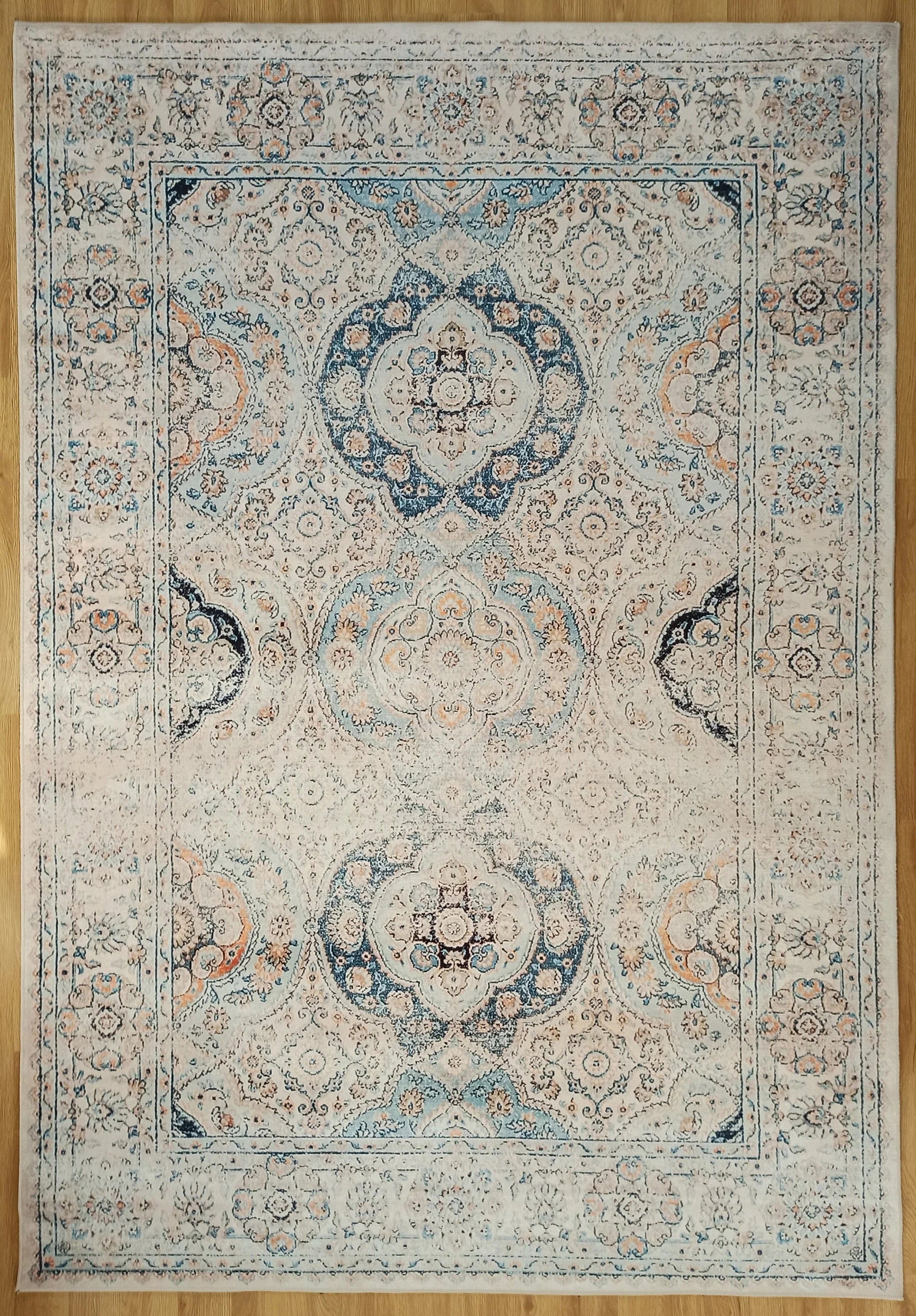 Gray Geometric Patterned Vintage Carpet - CLEARANCE - 11643OU
