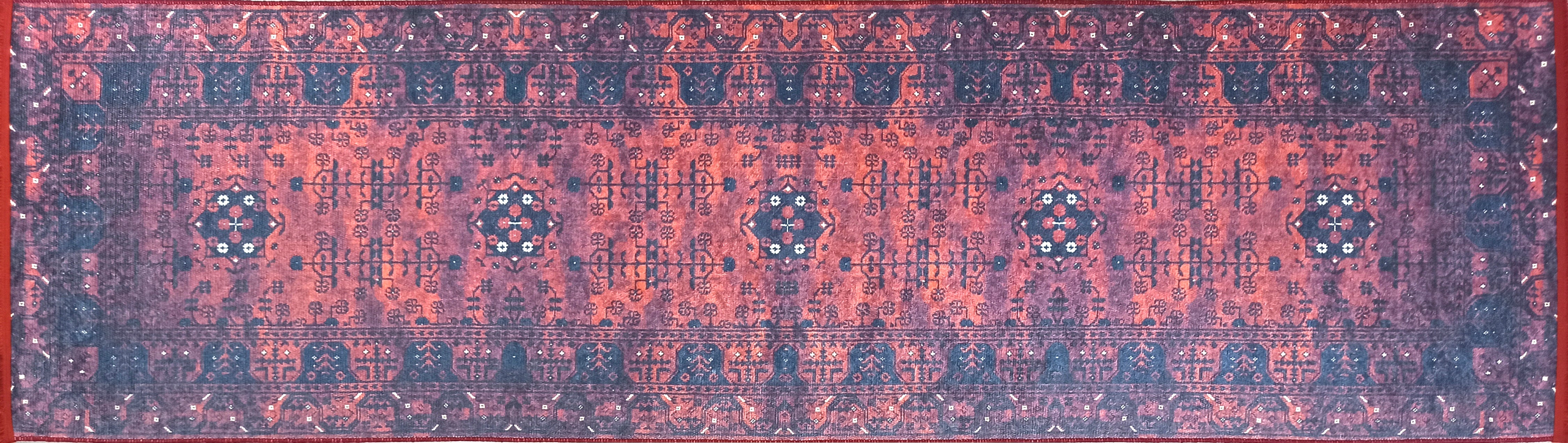 Uşak Kırmızı Lacivert Yazlık Halı - Pera Halı