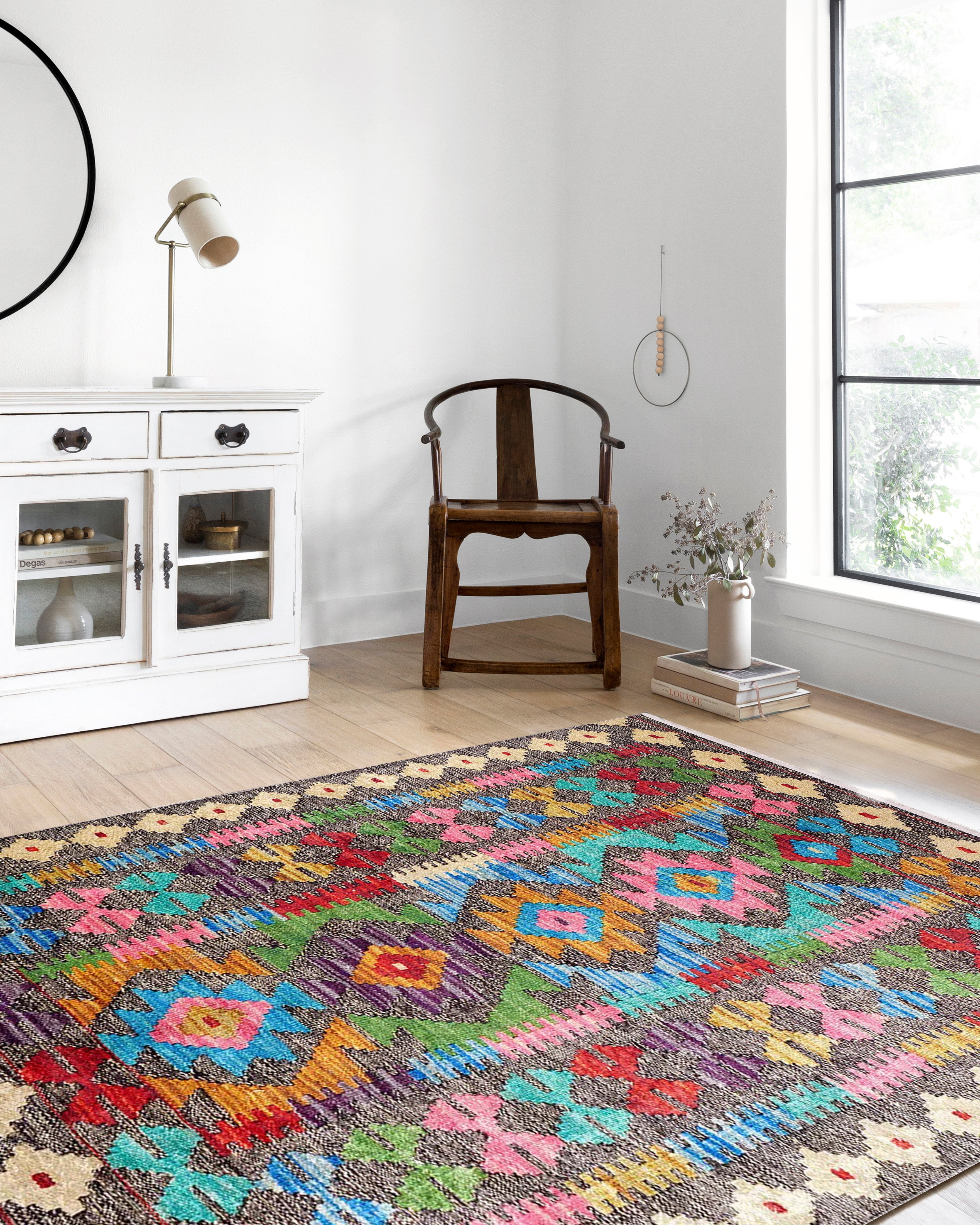 Renkli Vintage Kilim Halısı - Pera Halı