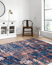 Lacivert Kahverengi Modern Halı - Pera Halı