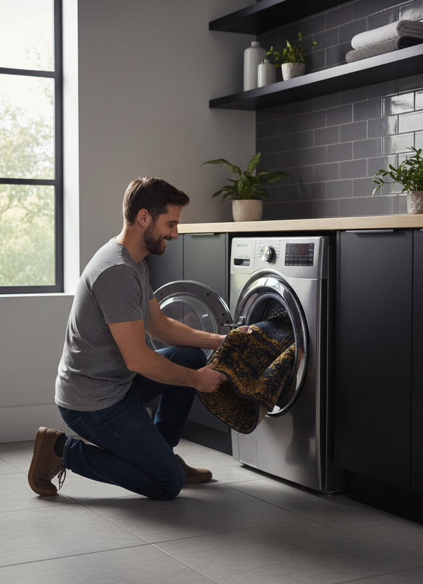 Braunbeiger geometrischer antiker Art Deco Teppich