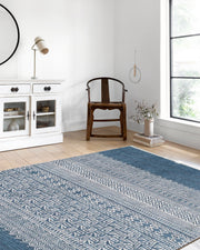 Mavi Bej Etnik Desenli Anadolu Kilim Halı - Pera Halı