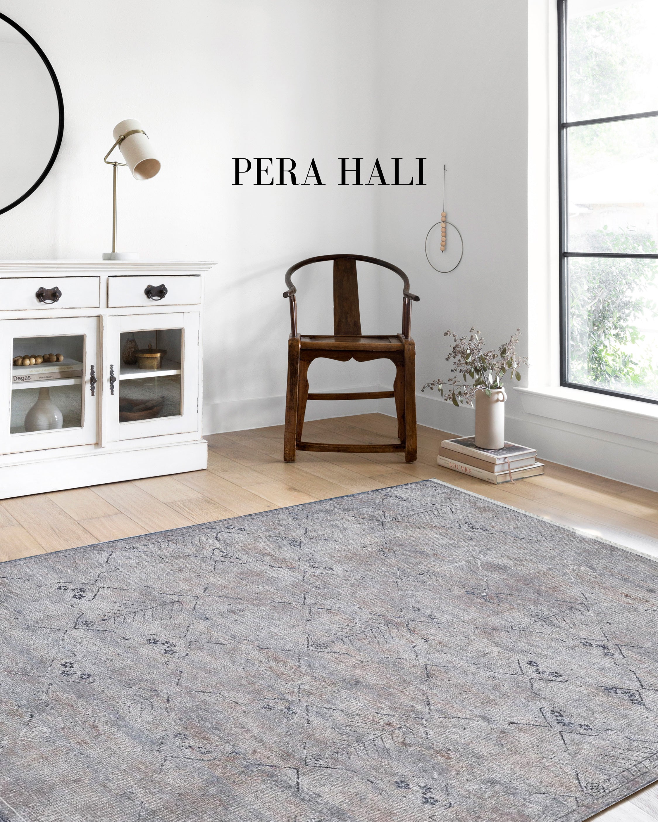 Gri Füme Eskitme Halı