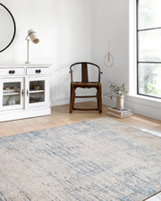 Açık Bej ve Soluk Mavi Çizgili Halı