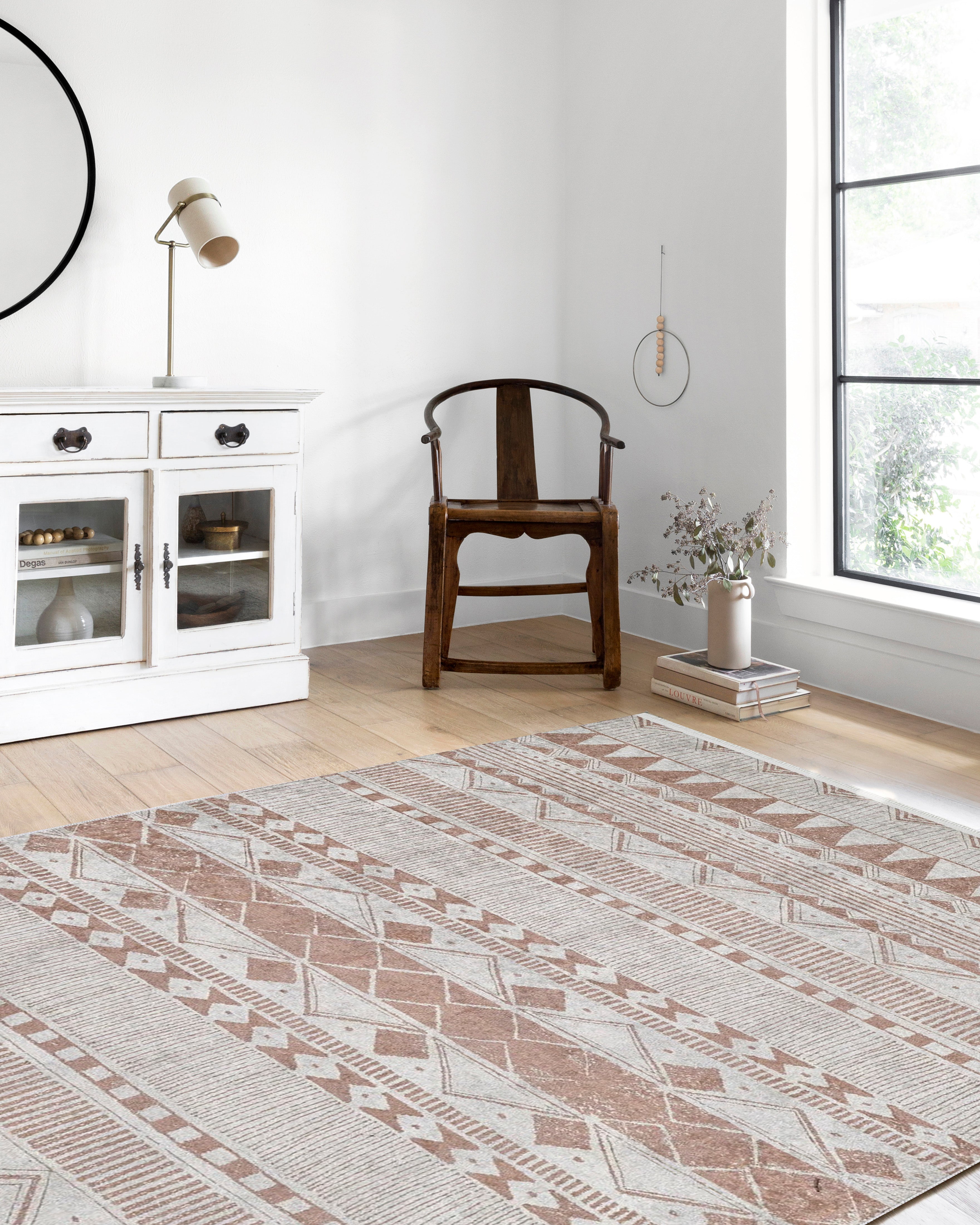 Bej Geometrik Kilim Halı - Pera Halı
