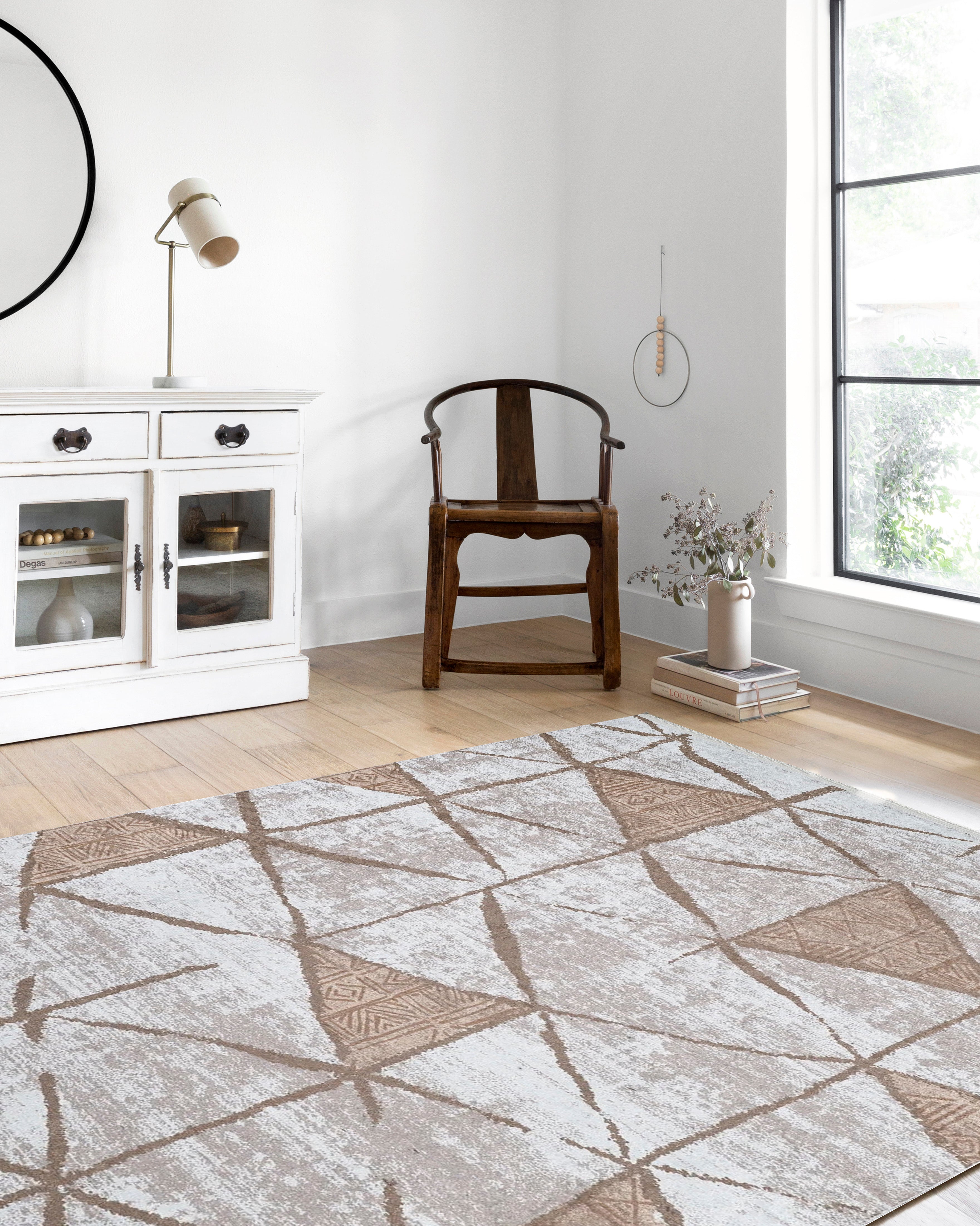 Modern İskandinav Geometrik Yıkanabilir Halı