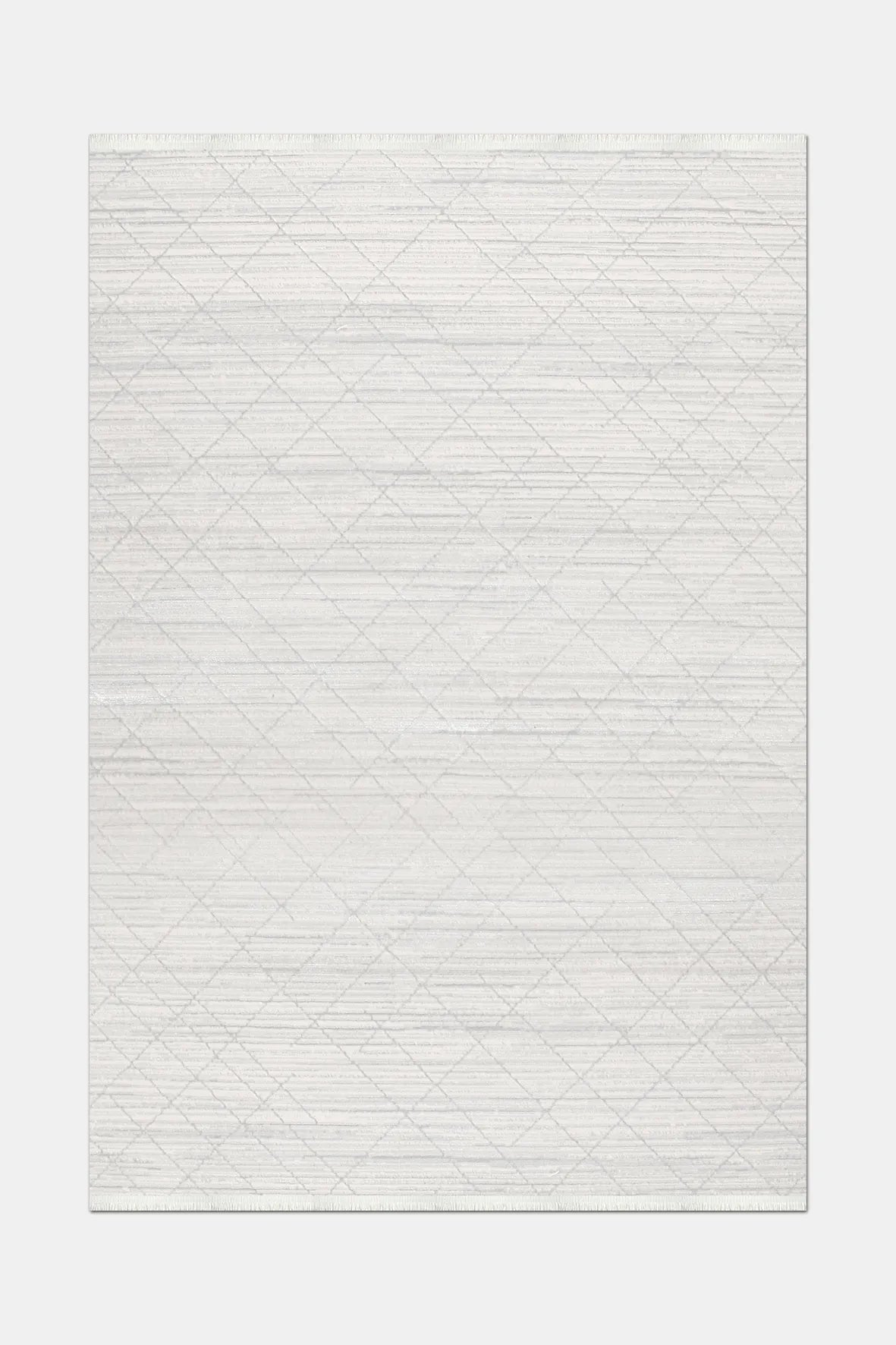 Krem ve Vizon Elmas Desenli Minimalist Halı