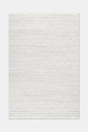 Krem ve Vizon Elmas Desenli Minimalist Halı