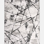 Gri ve Siyah Geometrik Çizgili Halı - OTRP11353