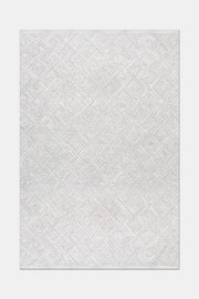 Beyaz Etnik Desenli Modern Halı