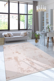 Krem ve Bej Geometrik Dokulu Halı