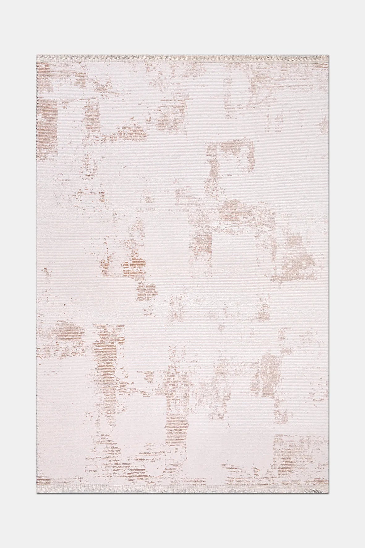 Krem ve Bej Geometrik Dokulu Halı