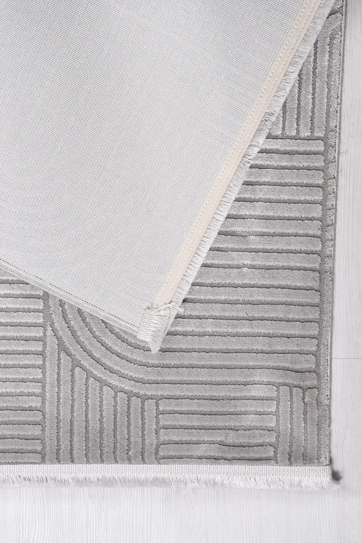 Gri Art Deco Modern Halı