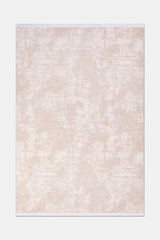 Krem ve Bej Soyut Eskitme Desenli Modern Halı