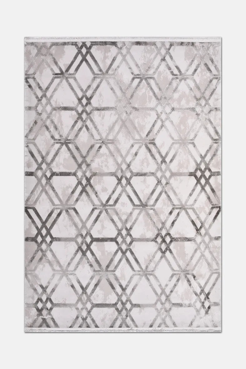 Gri Kafes Desenli Halı