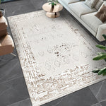 Medaillon-Teppich in Creme und Kaffee