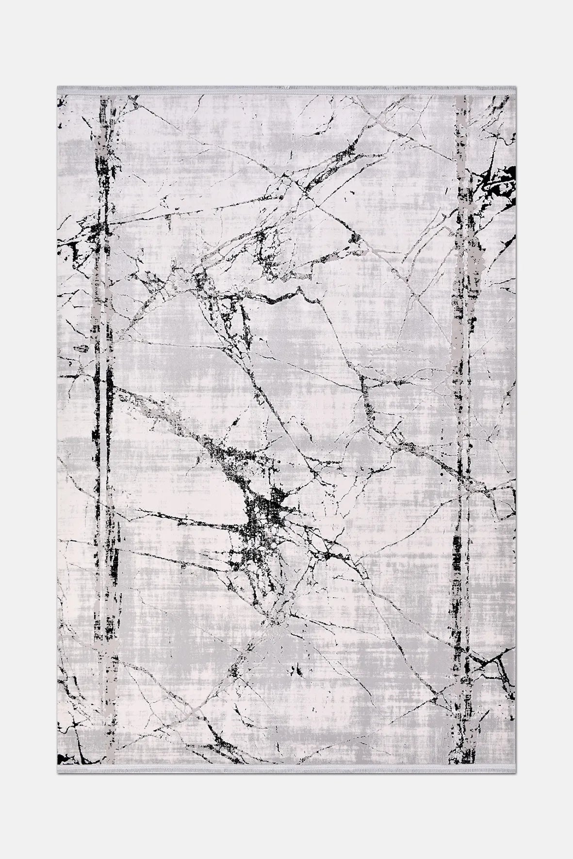 Gri ve Siyah Mermer Desenli Modern Halı