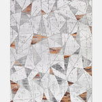 Gri ve Turuncu Geometrik Desenli Halı - OTRP17169