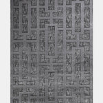 Antrasit ve Gümüş Damask Desenli Halı - OTRP17259