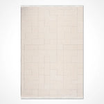 Beyaz Zeminli Çizgisel Modern Halı - OTRPMJ02K