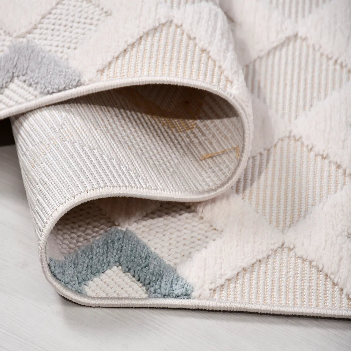 MASAL-Beyaz/Turuncu,Mavi,Bej- Özel Ölçü- Oturma Odası, Koridor, Yatak Odası Halısı- Robot Süpürgeye Uyumlu-Kolay Temizlenebilir- Uygun Fiyat