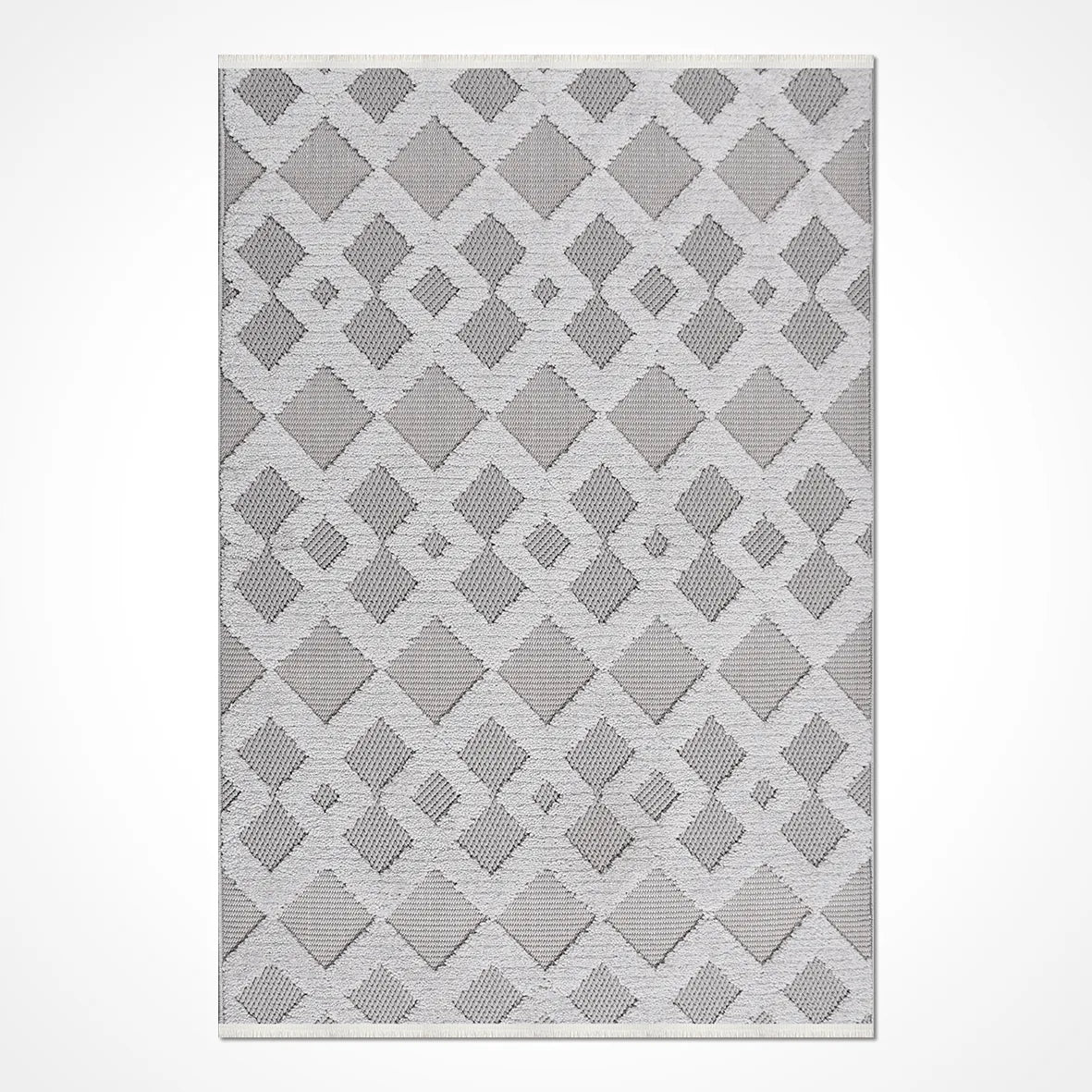 Silver Grey Baklava Embossed Textured Carpet – Pera Halı