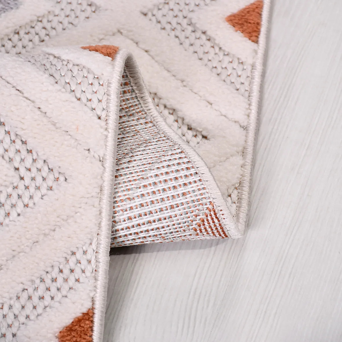 MASAL-Beyaz/Turuncu,Mavi - Özel Ölçü- Oturma Odası, Koridor, Yatak Odası Halısı- Robot Süpürgeye Uyumlu-Kolay Temizlenebilir- Uygun Fiyat