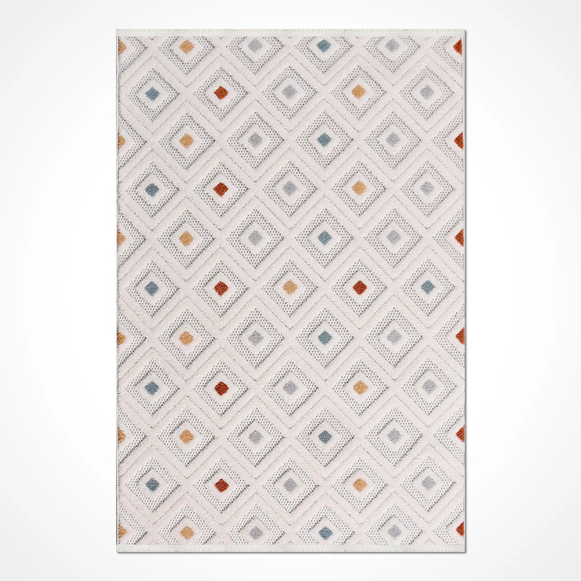 MASAL-Beyaz/Turuncu,Mavi - Özel Ölçü- Oturma Odası, Koridor, Yatak Odası Halısı- Robot Süpürgeye Uyumlu-Kolay Temizlenebilir- Uygun Fiyat