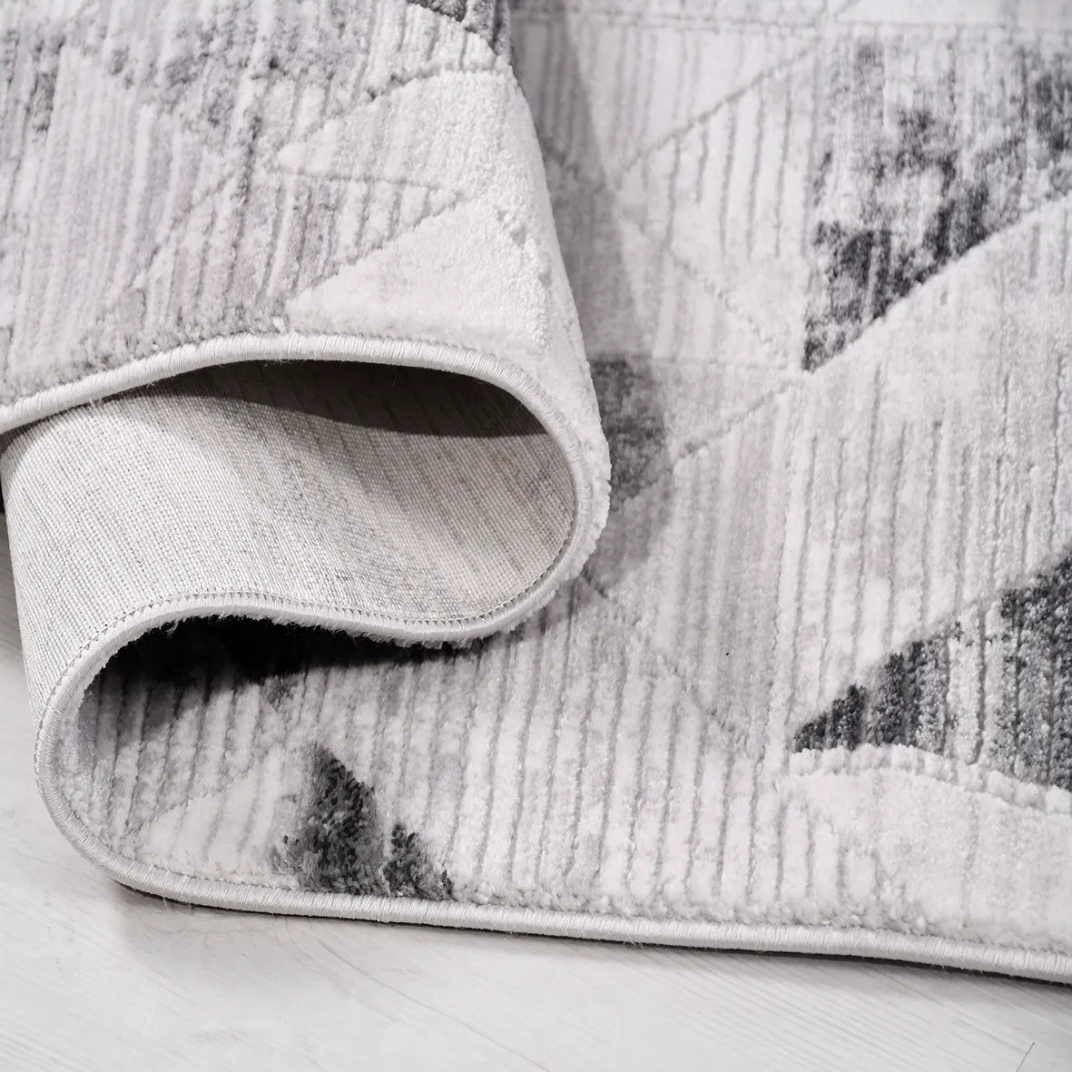 JALURA-Gri/Siyah- Özel Ölçü-Salon,Oturma Odası, Koridor Halısı-Robot Süpürgeye Uyumlu-Kolay Temizlenebilir-Uygun Fiyat