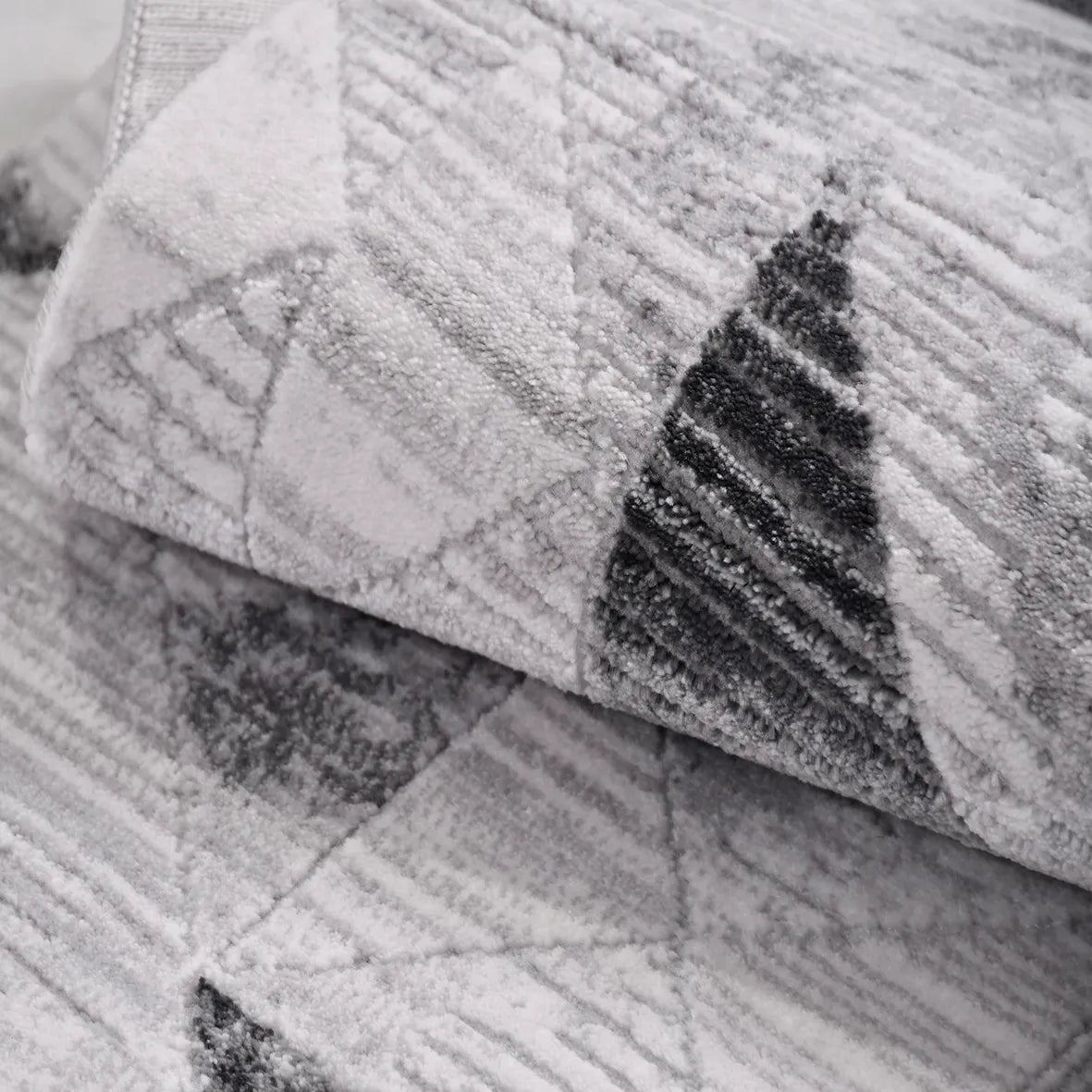 JALURA-Gri/Siyah- Özel Ölçü-Salon,Oturma Odası, Koridor Halısı-Robot Süpürgeye Uyumlu-Kolay Temizlenebilir-Uygun Fiyat